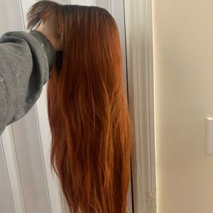 Red and black ombre synthetic wig